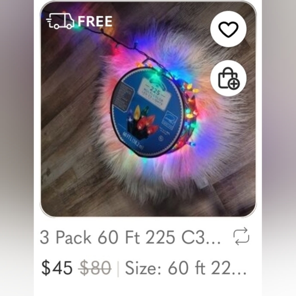 1 LN 60 Ft 225 C3 Led Lights Green Cord Holiday Time Christmas Lights. r,o,y,g,b - Picture 9 of 9